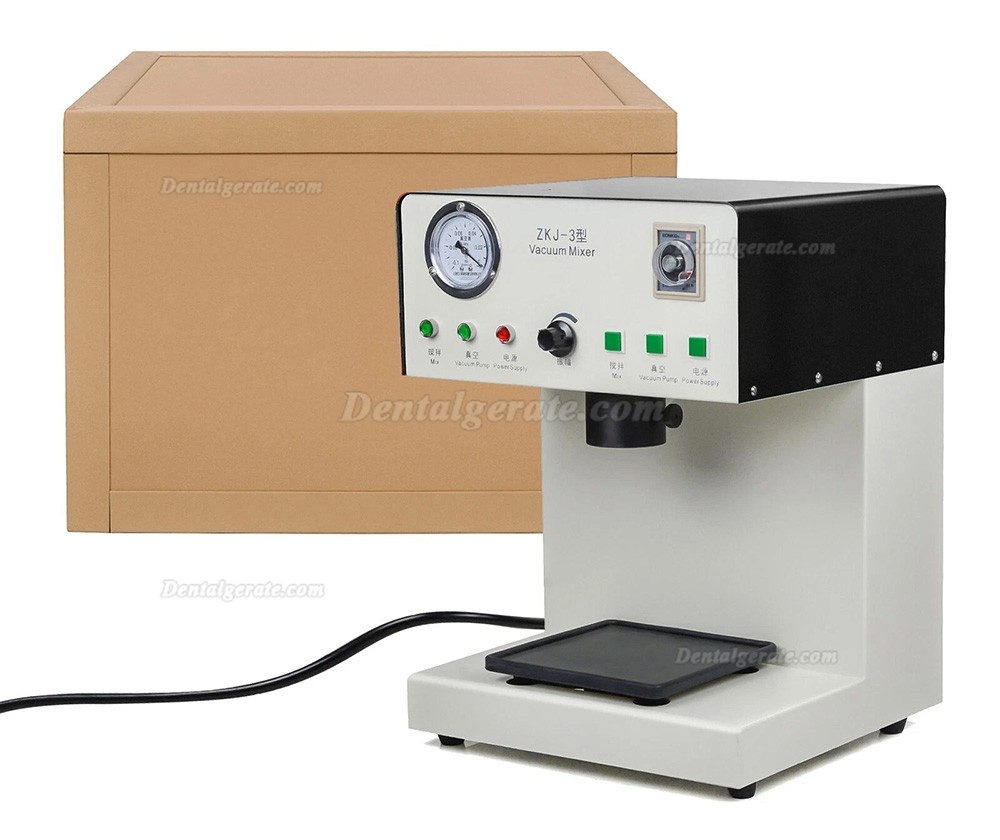 Dentallabor Vakuummischer Mischmaschine ZJK-3 mit eingebauter Vakuumpumpe, stufenlos einstellbare Mischmaschine
